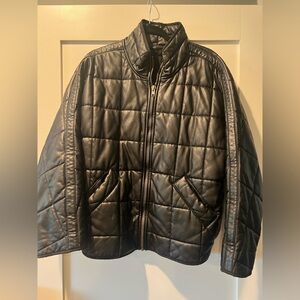 Free People Quilted Quilted Dolman Faux Leather Jacket
